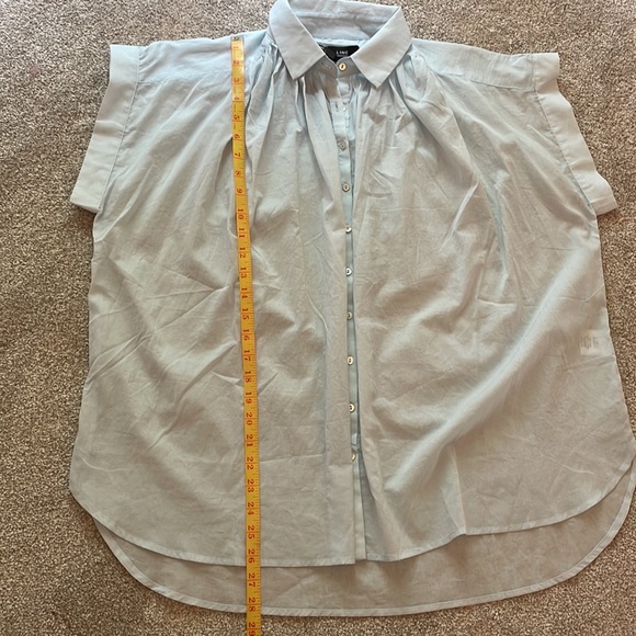 LINE The Label Polly Short Sleeve Blouse, Baby Blue, sz XS - Picture 12 of 12